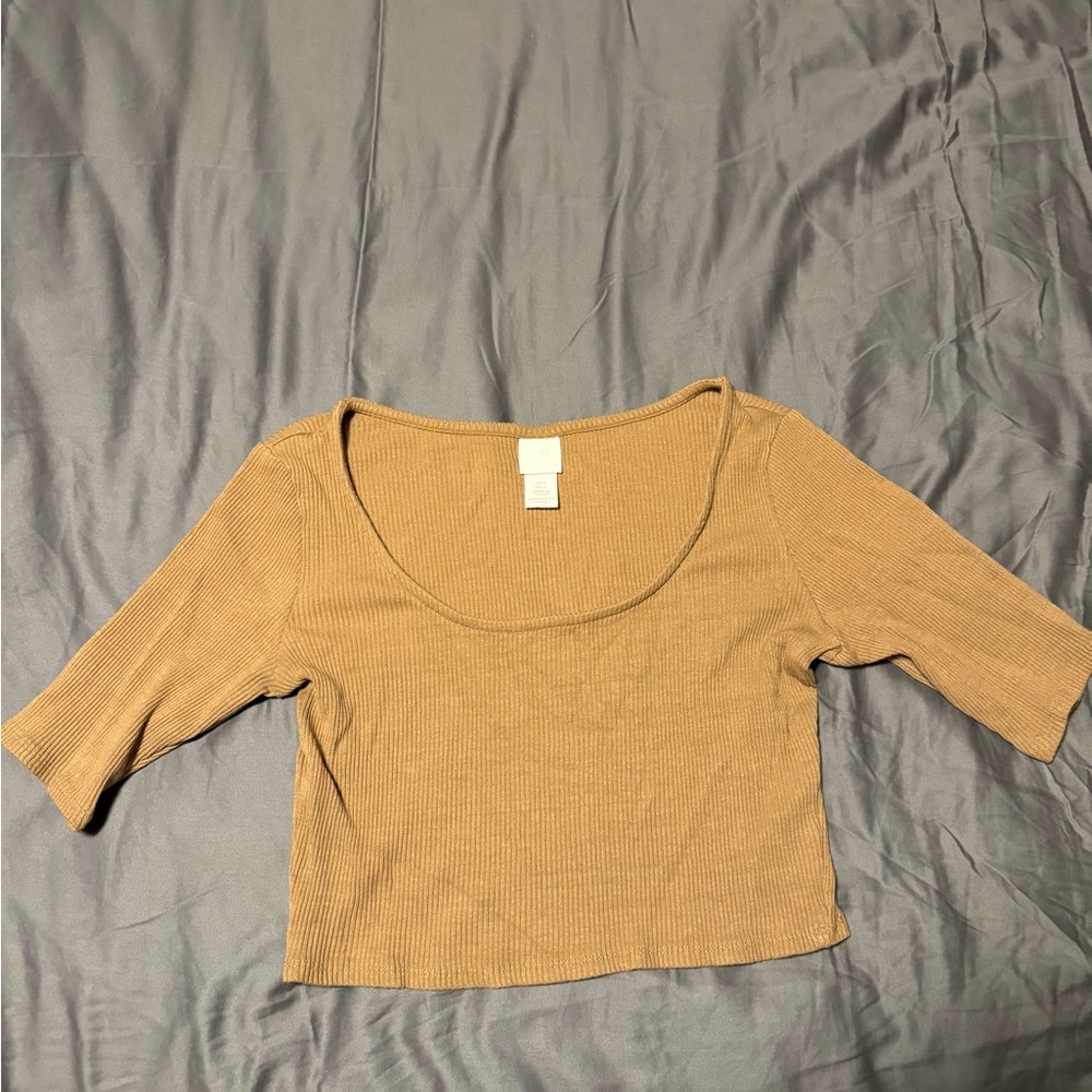 H&M Yellow Crop Top with Fitted Style